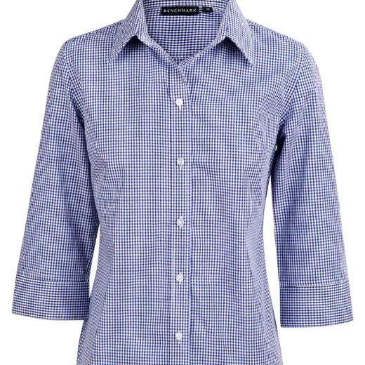 Picture of Winning Spirit, Ladies Gingham 3/4 Sleeve Shirt